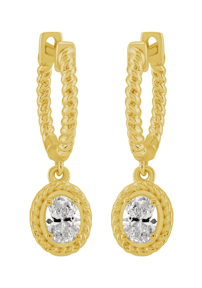 Yellow Gold Diamond Earring