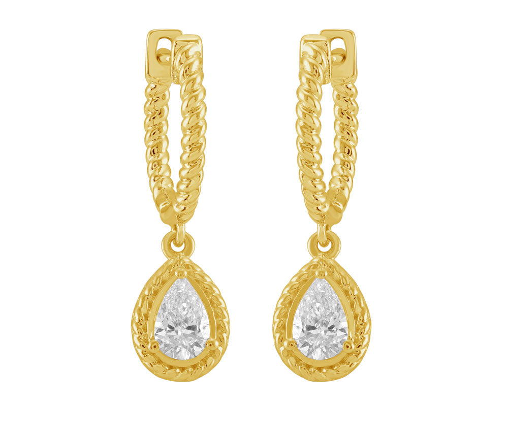 Yellow Gold Diamond Earring