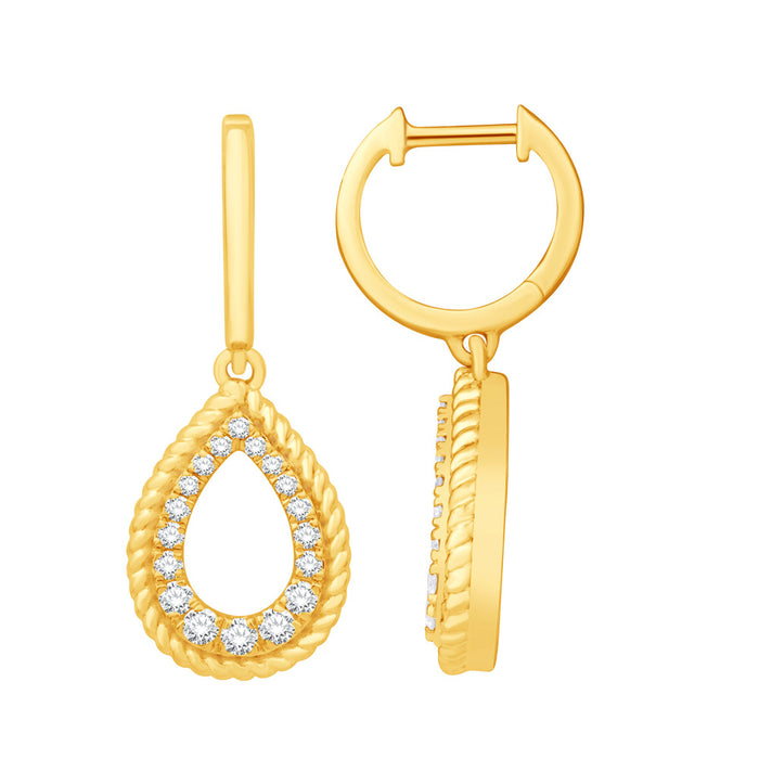 Yellow Gold Diamond Earring