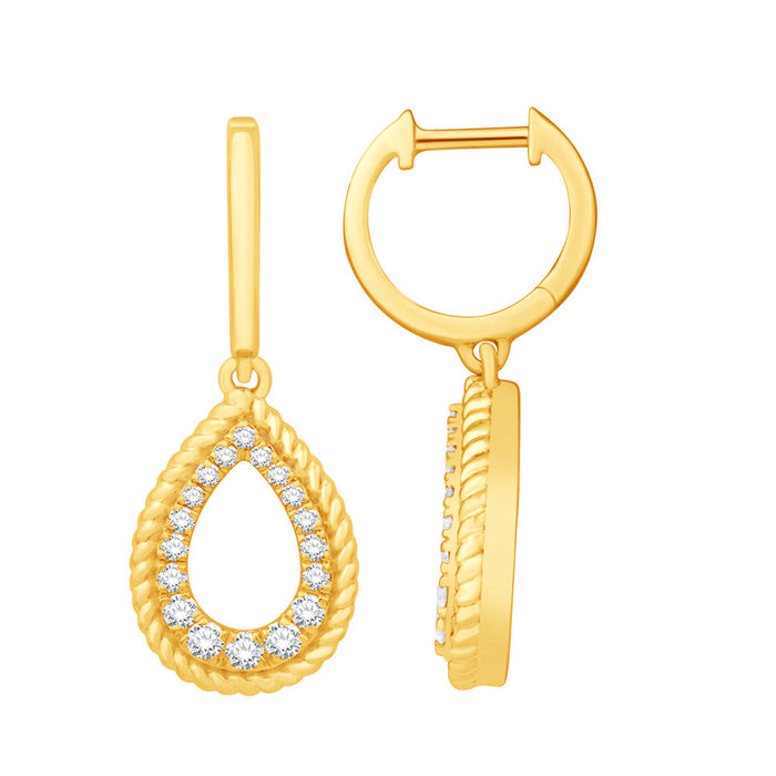 Yellow Gold Diamond Earring