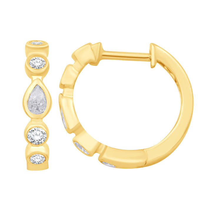 Yellow Gold Diamond Earring