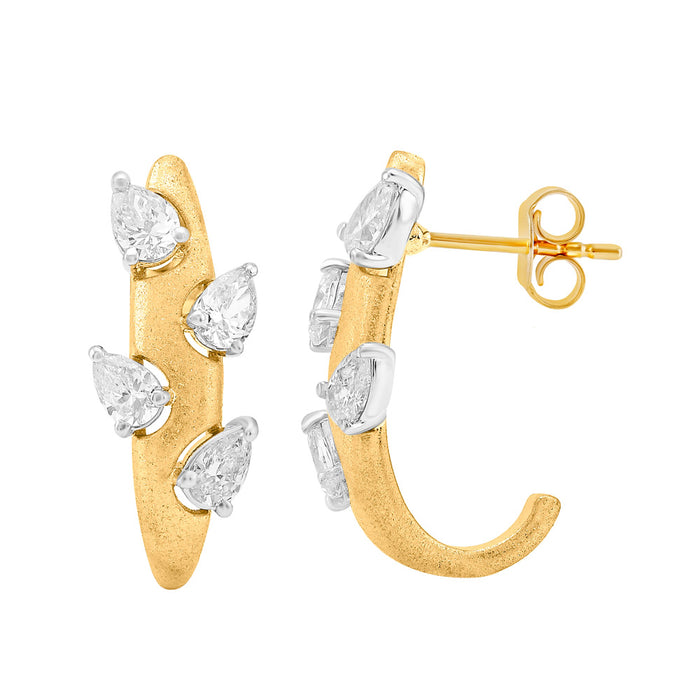 Yellow Gold Diamond Earring