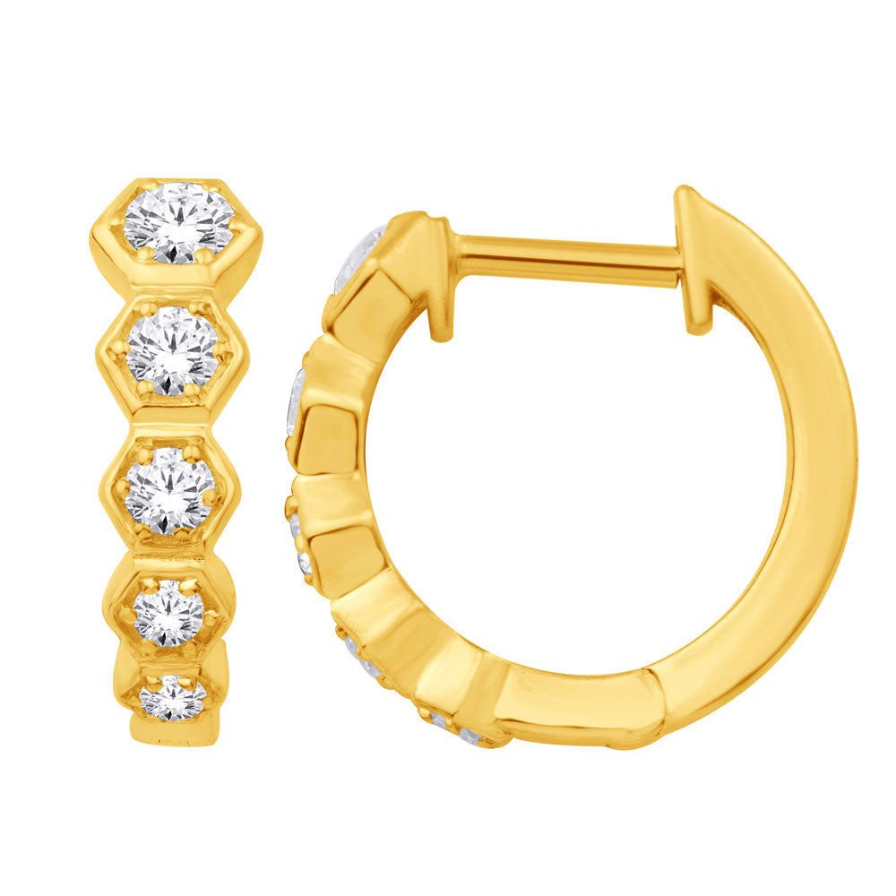 Yellow Gold Diamond Earring