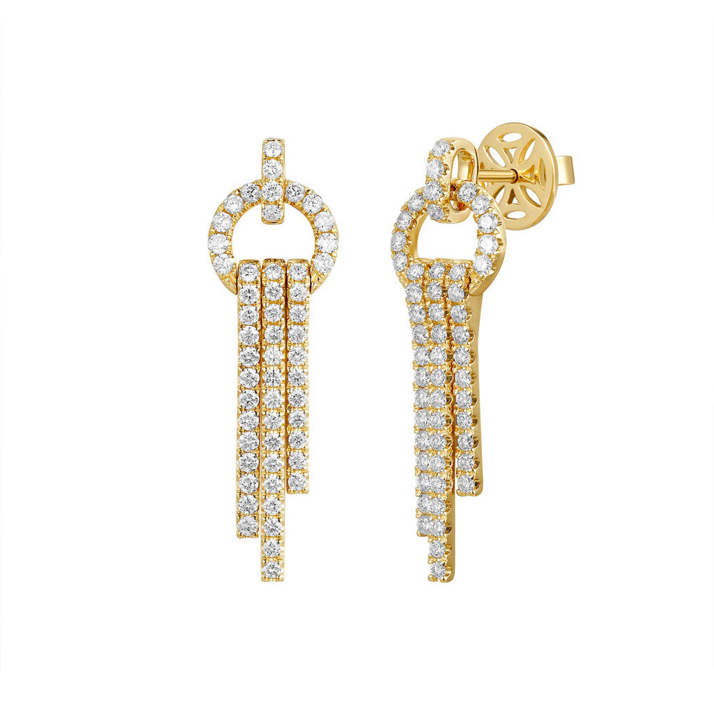 Yellow Gold Diamond Earring