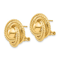14k Polished & Twisted Fancy Omega Back Post Earrings-E824