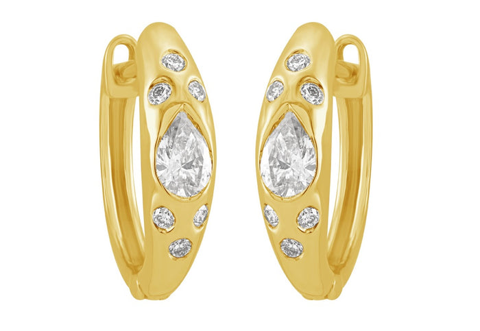 Yellow Gold Diamond Earring