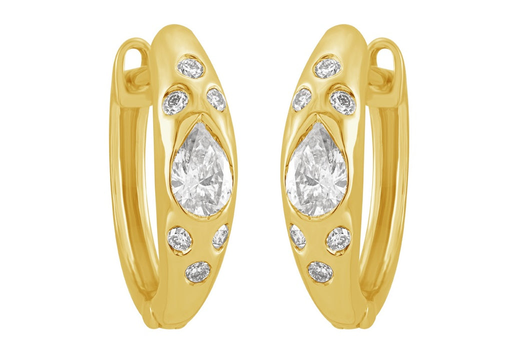Yellow Gold Diamond Earring