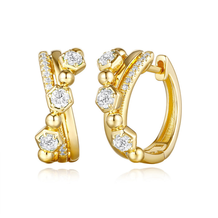 Yellow Gold Diamond Earring