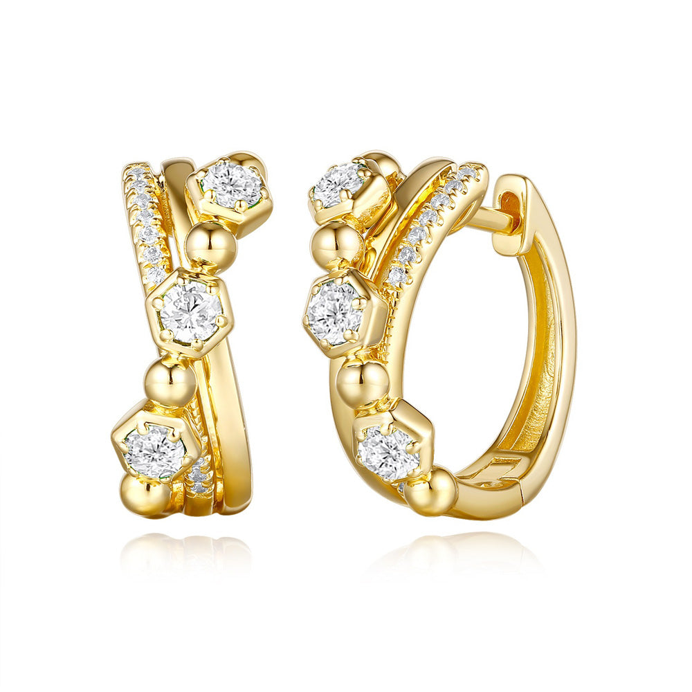 Yellow Gold Diamond Earring