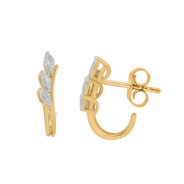 Yellow Gold Diamond Earring