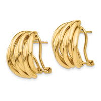 14k Polished Fancy Omega Back Post Earrings-E833