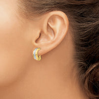 14k w/ White Rhodium Polished & D/C Non-pierced Earrings-E845