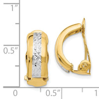 14k w/ White Rhodium Polished & D/C Non-pierced Earrings-E845