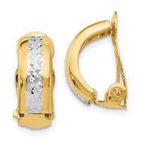 14k w/ White Rhodium Polished & D/C Non-pierced Earrings-E845