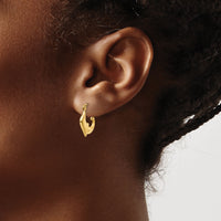 14k Polished Dolphin Hoop Earrings-E870