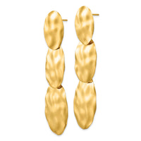 14k Polished Hammered Dangle Earrings-E879