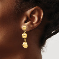 14k Polished Half Ball Dangle Earrings-E883