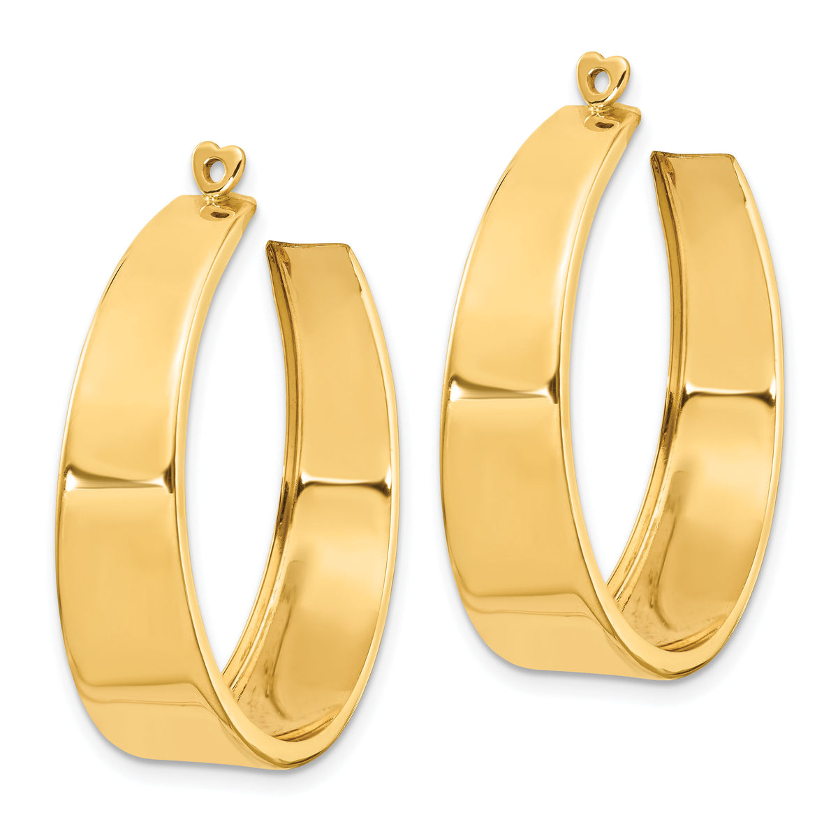 14k Polished Hoop Earring Jackets-E884J