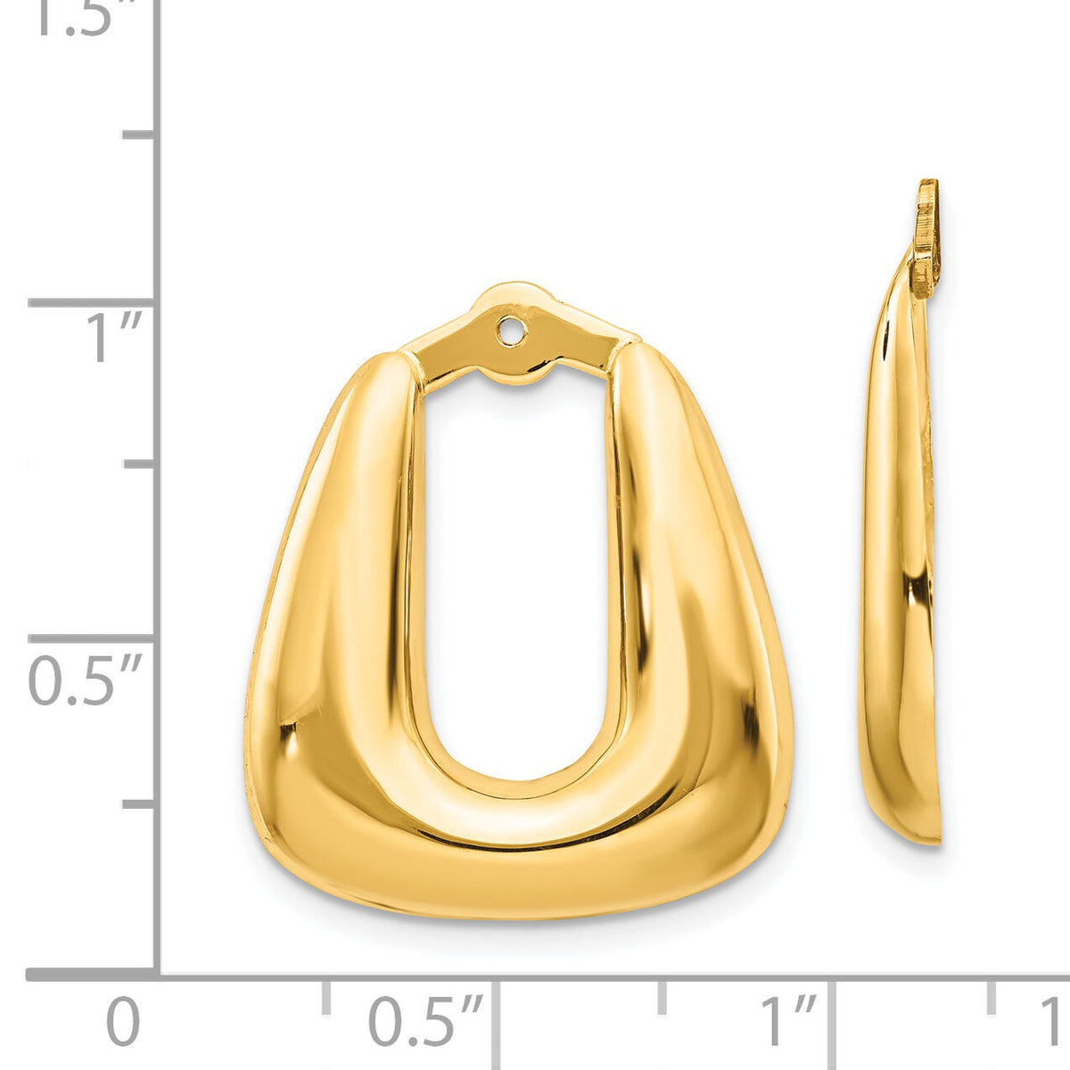 14k Polished Hoop Earring Jackets-E888J
