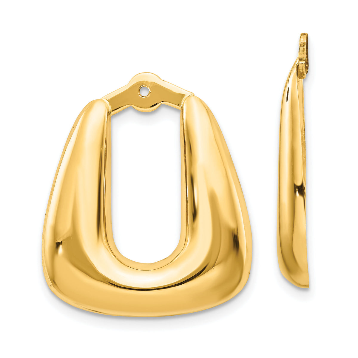 14k Polished Hoop Earring Jackets-E888J