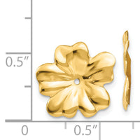 14k Polished Floral Earring Jackets-E893J