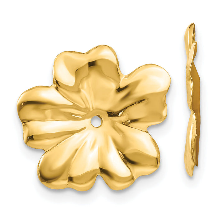 14k Polished Floral Earring Jackets-E893J