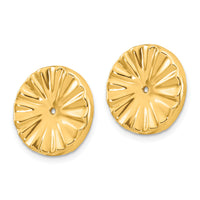 14k Polished Sunburst Earring Jackets-E897J