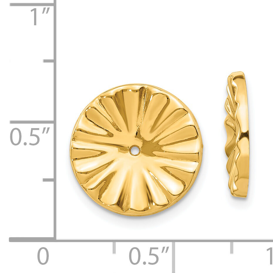 14k Polished Sunburst Earring Jackets-E897J