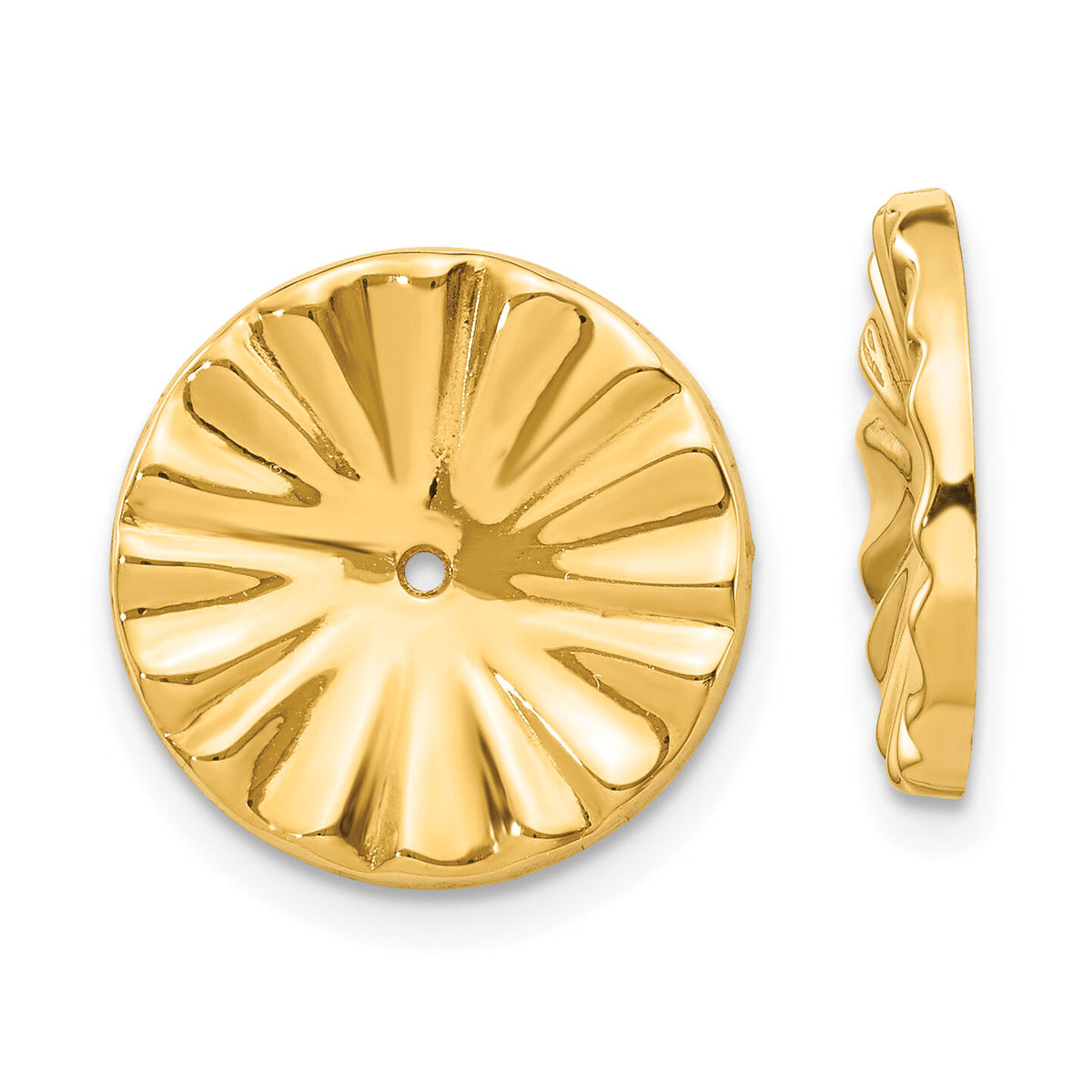 14k Polished Sunburst Earring Jackets-E897J