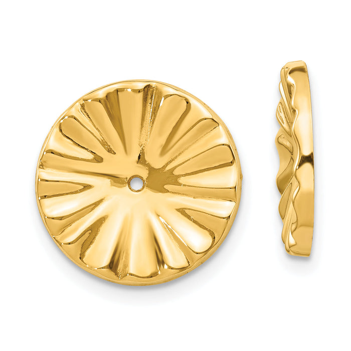 14k Polished Sunburst Earring Jackets-E897J