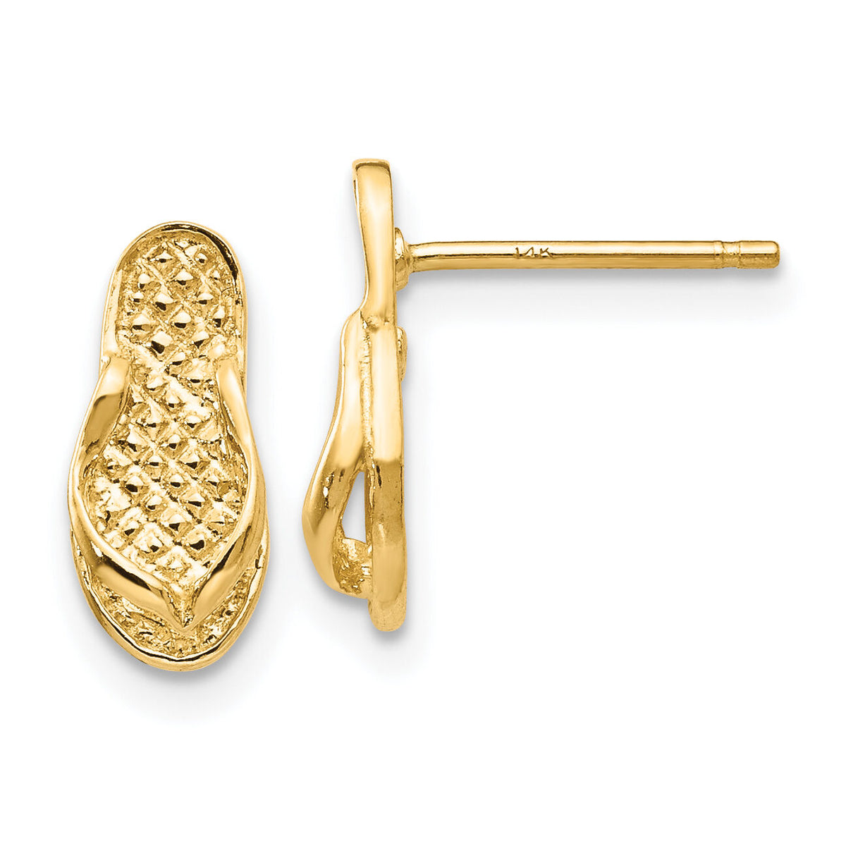 14k Flip Flop Earrings-E904