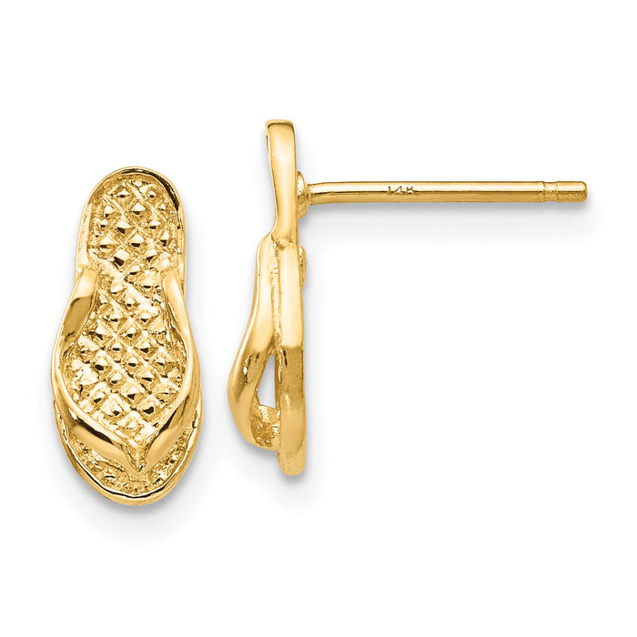 14k Flip Flop Earrings-E904
