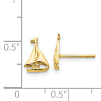 14k Sail Boat Earrings-E905