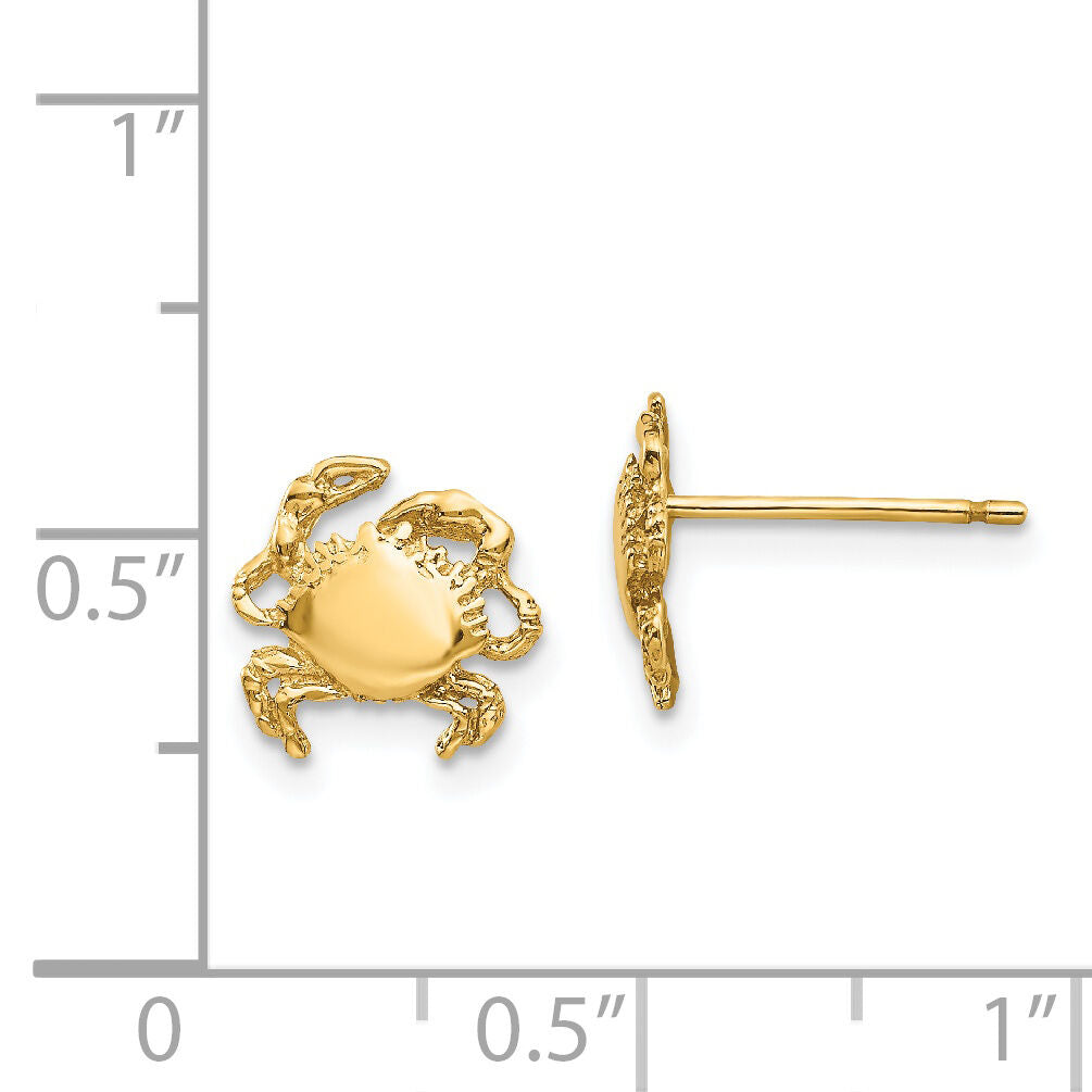 14k Crab Earrings-E907