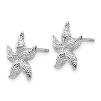14k White Gold  Starfish Earrings-E908W