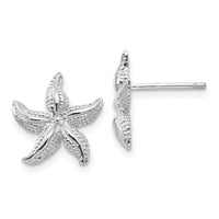 14k White Gold  Starfish Earrings-E908W