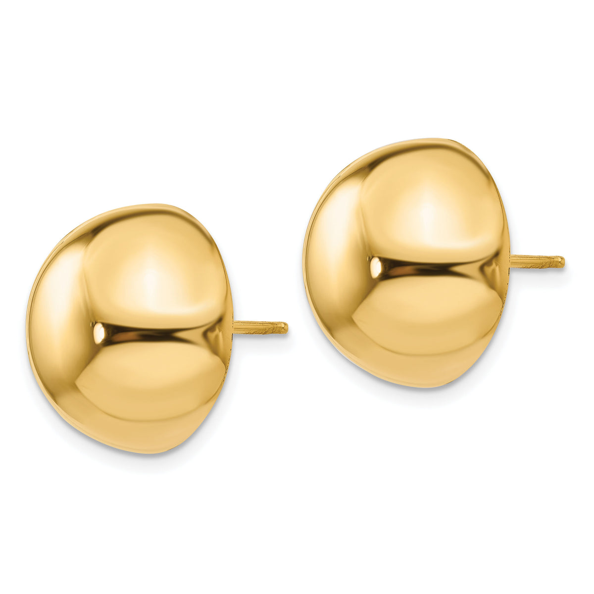 14k Polished 16mm Half Ball Post Earrings-E925
