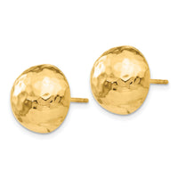 14k Hammered Half Ball Post Earrings-E928