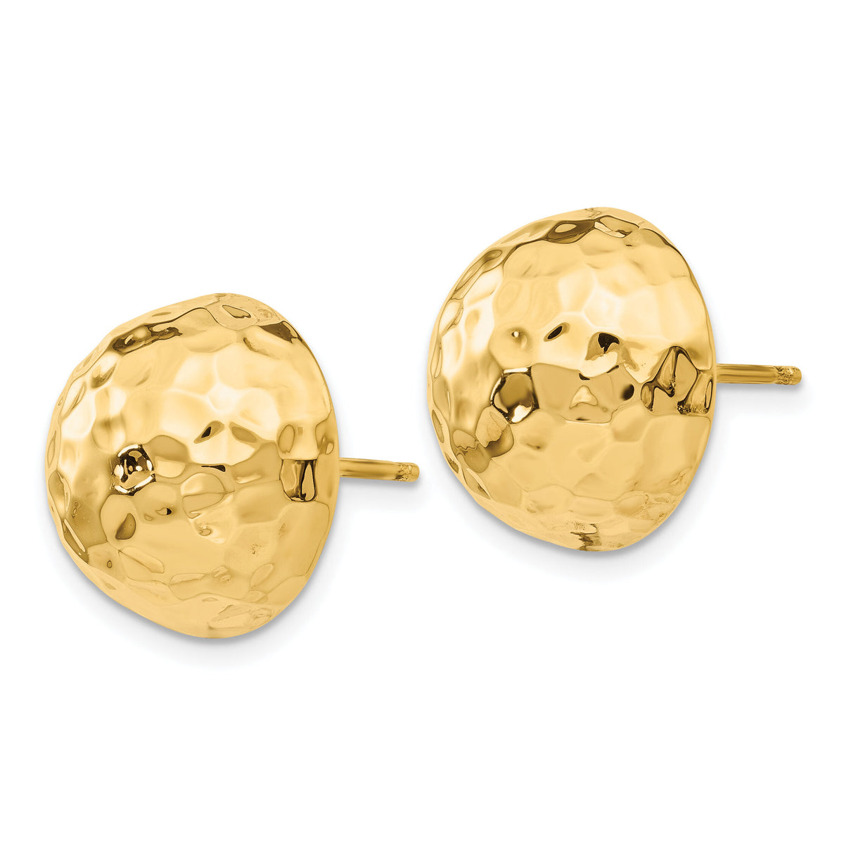 14k Hammered Half Ball Post Earrings-E929