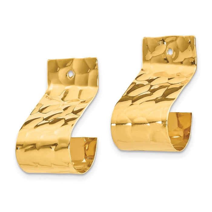 14k Polished Hammered Earring Jackets-E987