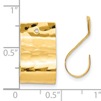 14k Polished Hammered Earring Jackets-E987