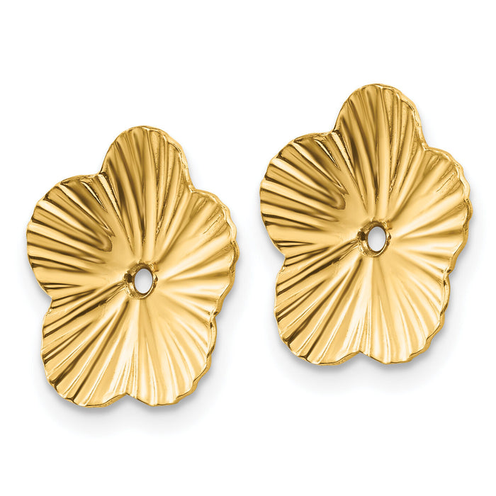 14k Polished Fancy Earring Jackets-E995