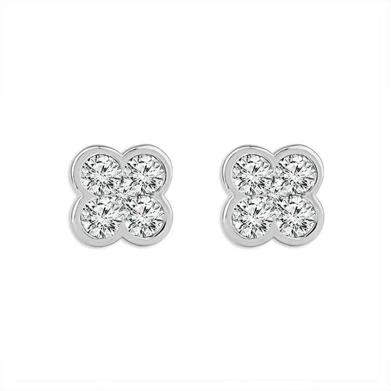 Diamond Fashion Earrings 0.50 ct tw Round 10k White Gold-EF7203A78W0