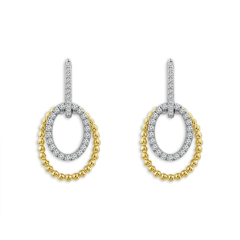 Diamond Fashion Earrings 0.60 ct tw 10k Yellow Gold+10k White Gold-EF8374A78YW0