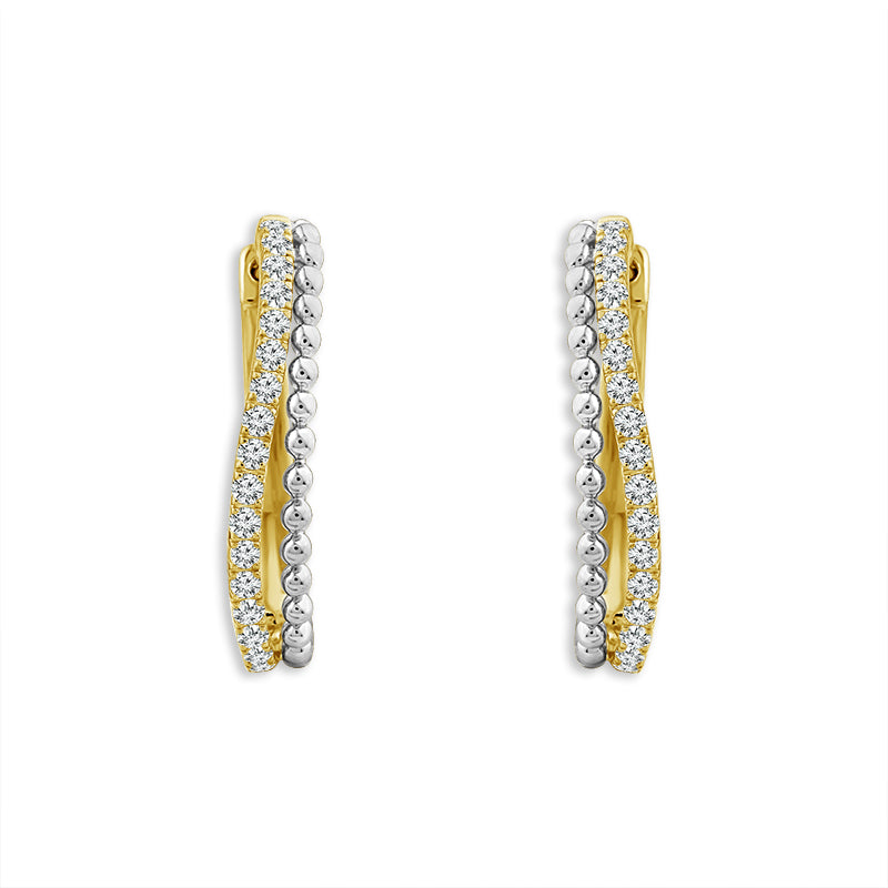 Diamond Fashion Earrings 1 ct tw 10k Yellow Gold+10k White Gold-EF8375A78YW0