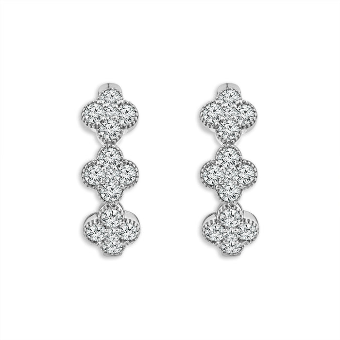 Diamond Hoops Earrings 1 ct tw 14k White Gold-EH0826A68W4