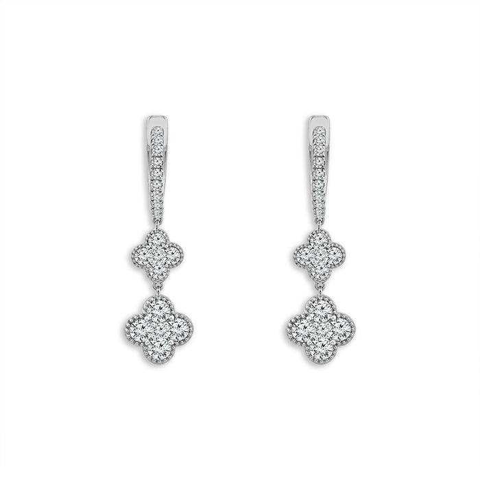 Diamond Hoops Earrings 1.25 ct tw 14k White Gold-EH0827A68W4