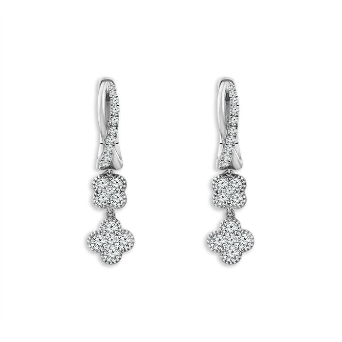 Diamond Hoops Earrings 0.75 ct tw 14k White Gold-EH0834A68W4