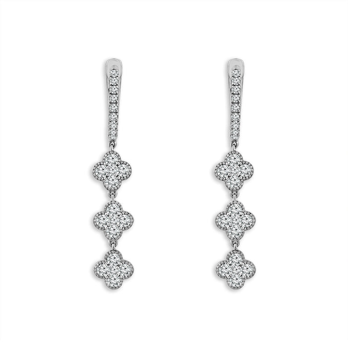 Diamond Hoops Earrings 1 ct tw 14k White Gold-EH0836A68W4
