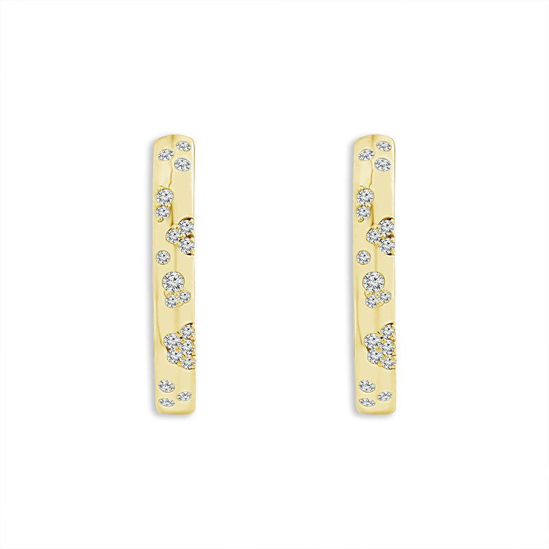 Diamond Hoops Earrings 0.50 ct tw 14k Yellow Gold-EH1201B56Y4